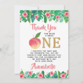 Sweet Peach Girls 1. Geburtstag Dankeskarte (Vorderseite)