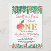 Sweet Peach Girls 1. Geburtstag Einladung (Vorderseite)