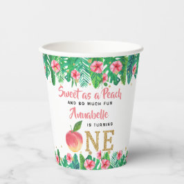 Sweet Peach Girls 1. Geburtstag Pappbecher