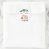 Sweet Peach Girls 1. Geburtstag Runder Aufkleber (Tasche)