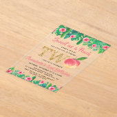 Sweet Peach Girls 2. Geburtstag Acryleinladungen (Ablage )