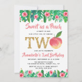 Sweet Peach Girls 2. Geburtstag Einladung (Vorderseite)