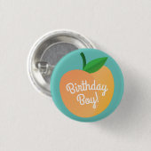 Sweet Peach Kindergeburtstag Party Button (Vorne & Hinten)