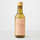 Sweet Peach Minimalistisch Script Summer Wedding M Weinetikett (Vorderseite)