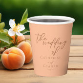 Sweet Peach Minimalistisch Script Summer Wedding Pappbecher