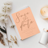 Sweet Peach Minimalistisch Typografy Summer Save The Date