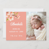 Sweet Peach Multi Photo Baby Ankündigung (Vorderseite)