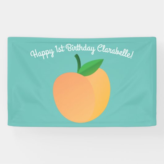 Sweet Peach Niedlich Frucht 1. Geburtstag Party Th Banner (Horizontal)