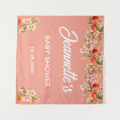 Sweet Peach Orchard Backdrop Tapestry Wandteppich (Vorderseite (Horizontal))