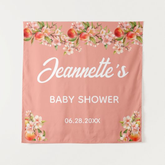 Sweet Peach Orchard Backdrop Tapestry Wandteppich (Vorderseite)