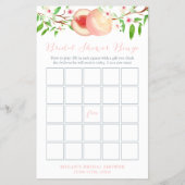 Sweet Peach Orchard Brautparty Bingo Game Card Flyer (Vorne)