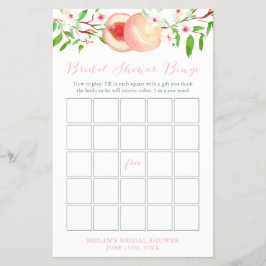 Sweet Peach Orchard Brautparty Bingo Game Card Flyer