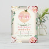 SWEET PEACH Southern Charm Floral Baby Dusche Einladung (Stehend Vorderseite)