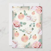 SWEET PEACH Southern Charm Floral Brautparty Einladung (Rückseite)