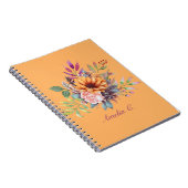 Sweet Peach Tone Watercolor Floral Notebook Notizblock (Rechte Seite)