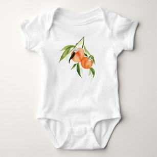 Sweet peach watercolor frucht Baby Bodysuit Baby Strampler