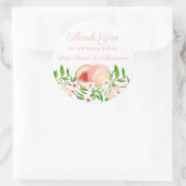Sweet Peach Watercolor Polterabend Vielen Dank Runder Aufkleber (Tasche)