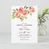 Sweet Peaches Bridal Dusche Einladung (Stehend Vorderseite)