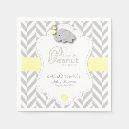Sweet Peanut Elephant Baby Dusche Serviette (Vorderseite)