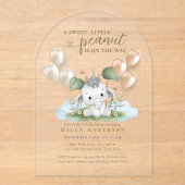 Sweet Peanut on Way Neutral Baby Shower Acryleinladungen (Vorderseite)