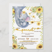 Sweet Peanut Sunflower Gender Neutral Baby Dusche Einladung (Vorderseite)