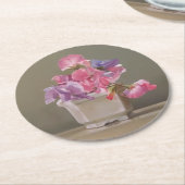 Sweet Peas Coaster Runder Pappuntersetzer (Angewinkelt)