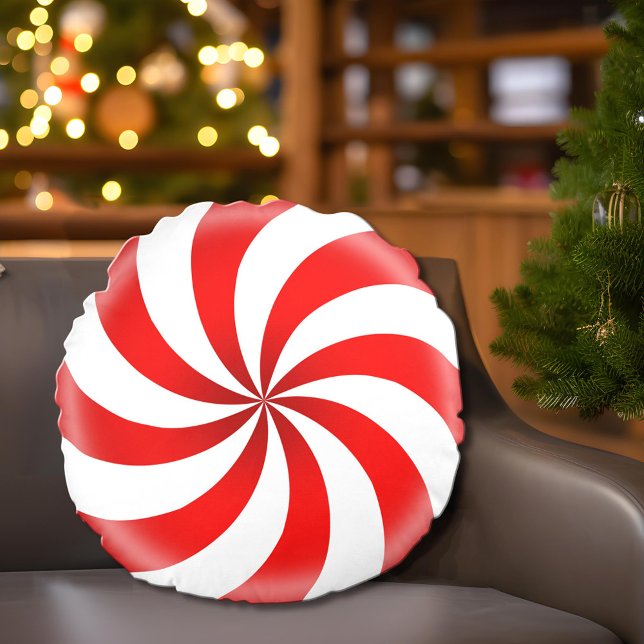 Sweet Peppermint Candy Kissen (Festive Peppermint Candy Swirl Pillow Decor for the Holidays!)