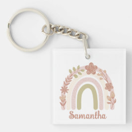 Sweet Personalisiert Boho Floral Rainbow Schlüsselanhänger
