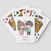 Sweet Personalisiert Chibi Style Dumpling Couple Spielkarten (Rückseite)