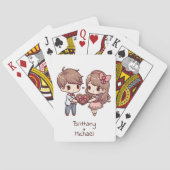 Sweet Personalisiert Chibi Style Valentine Couple Spielkarten (Rückseite)