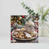 Sweet Personalized Christmas | Coffee and Cookies Karte (Stehend Vorderseite)
