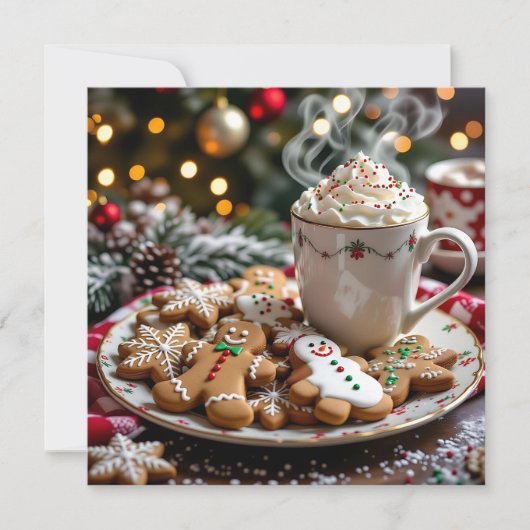 Sweet Personalized Christmas | Coffee and Cookies Karte (Vorderseite)