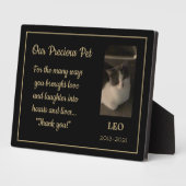 Sweet Pet Memorial Custom Tabletop-Plakette Fotoplatte (Seite)