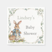 Sweet Peter Rabbit Baby Shower Girl on Way Serviette (Vorderseite)