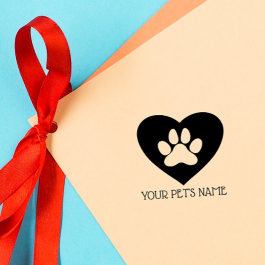 Sweet Pets Paw Print Individuelle Name Gummistempel