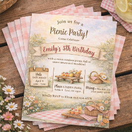 Sweet Picnic Outdoor Boho Birthday Party Einladung