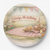 Sweet Picnic Outdoor Boho Birthday Party Pappteller (Vorderseite)