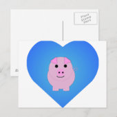 Sweet Piggy Liebe Postkarte (Vorne/Hinten)