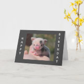 SWEET PIGLET SAGE "GLÜCKLICH BIRTHDAY" KARTE (Gelbe Blume)