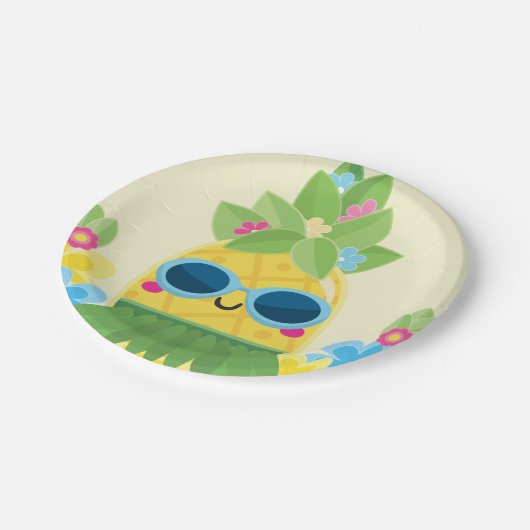 Sweet PineappGirls Frau Onederful Erster Geburtsta Pappteller (Schrägansicht)