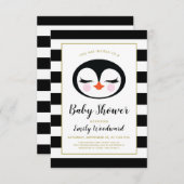 Sweet Pinguin Face Baby Dusche Einladung (Vorne/Hinten)