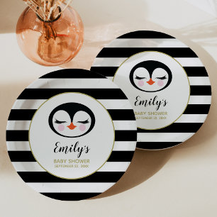 Sweet Pinguin Face Baby Dusche Pappteller