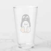 Sweet Pinguin mit Ihrem Namen Glas (Rückseite)