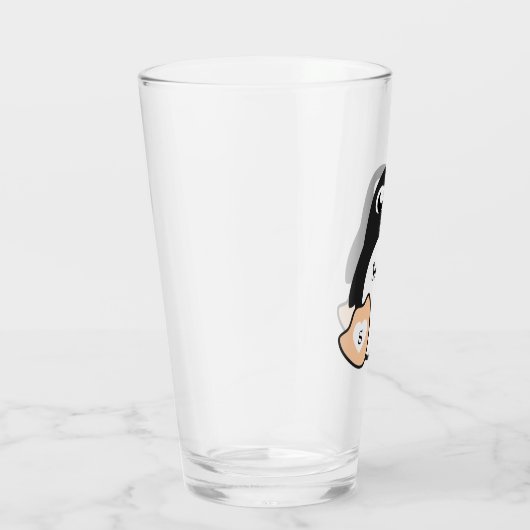 Sweet Pinguin mit Ihrem Namen Glas (Rechts)