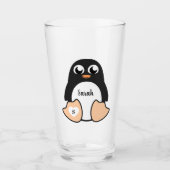 Sweet Pinguin mit Ihrem Namen Glas (Vorderseite)
