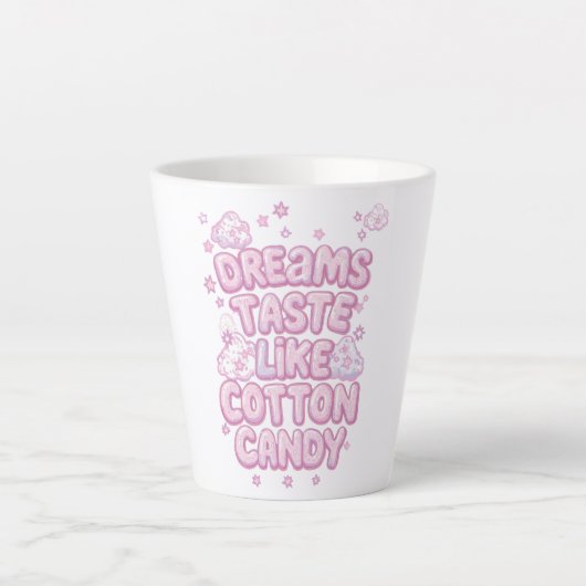 Sweet Pink Aesthetic Puffy Font Milchtasse (Vorderseite)