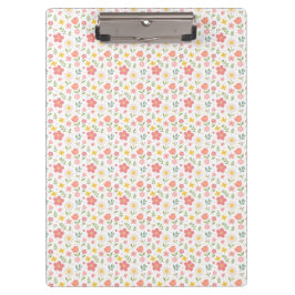 Sweet Pink and White Tulips and Daisies Klemmbrett