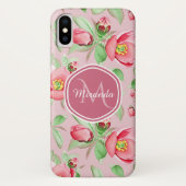Sweet Pink Apfelblüte mit Monogramm Case-Mate iPhone Hülle (Rückseite)