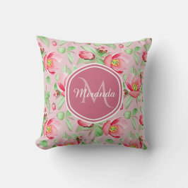 Sweet Pink Apfelblüte mit Monogramm Kissen