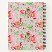 Sweet Pink Apfelblüte mit Monogramm Notizblock (Rückseite)